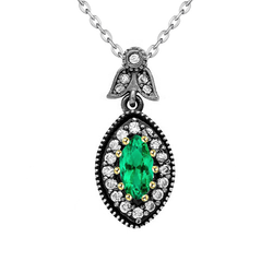 Certifié GIA Collier Pendentif Pierre – Émeraude 1,50 carats Or