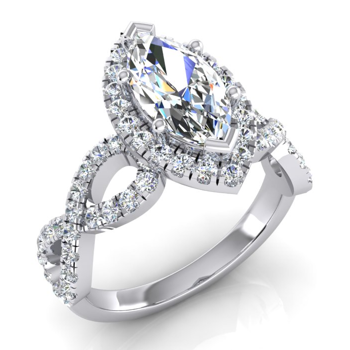 Marquise Infinity Diamants Extraits De La terre Naturelle Bijoux 