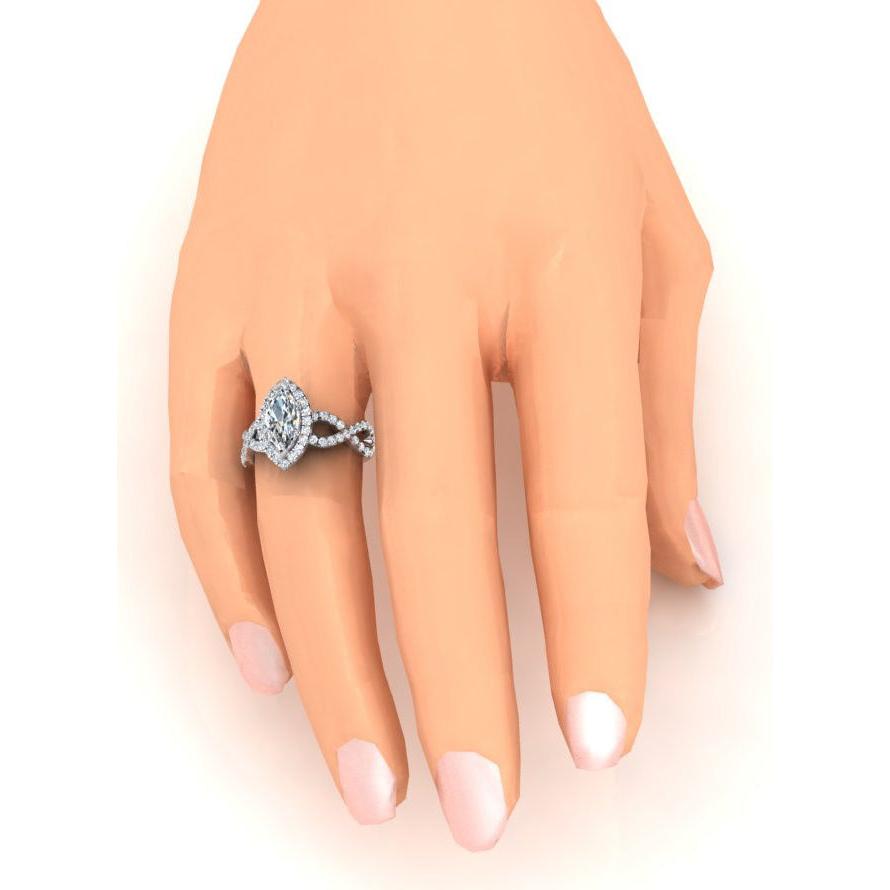 Marquise Infinity Diamants Extraits De La terre Naturelle Bijoux 