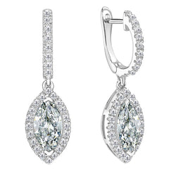Intemporel Taille Old Mine Diamant Fin Pendants d'Oreilles