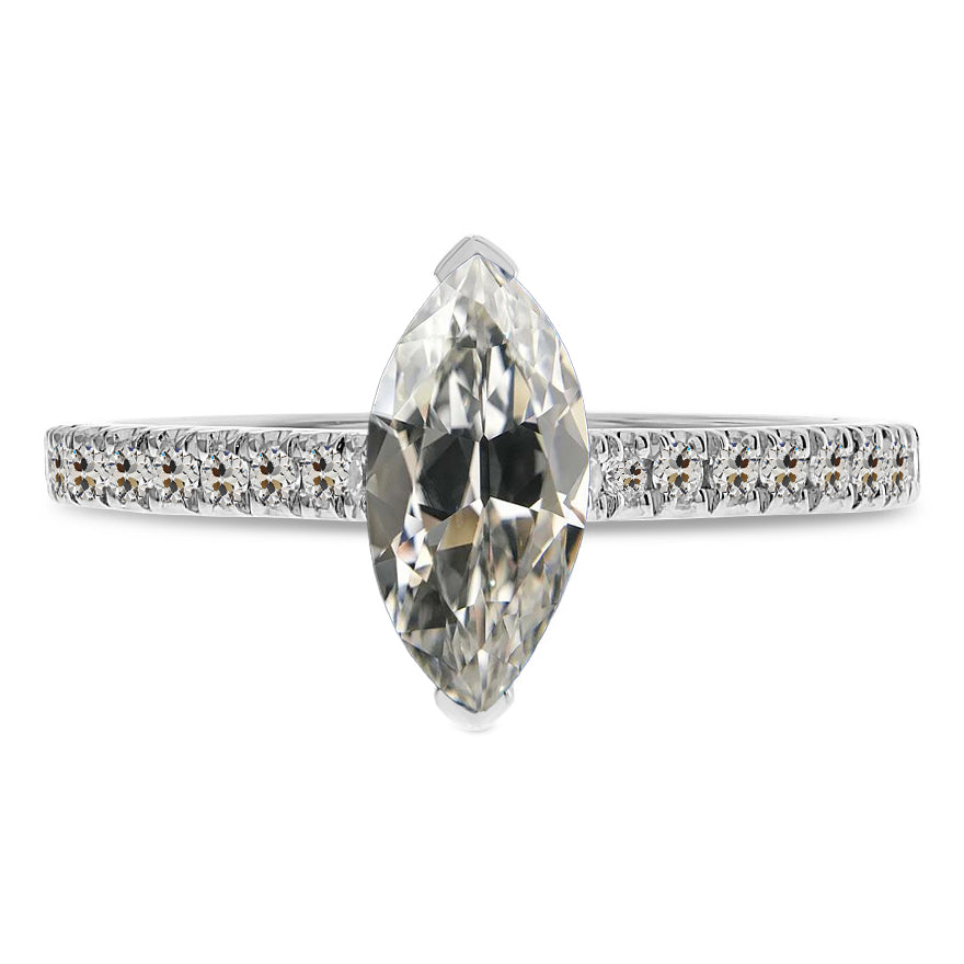 Exquis Solitaire avec Pierres Latérales 4,50 carats – vue principale