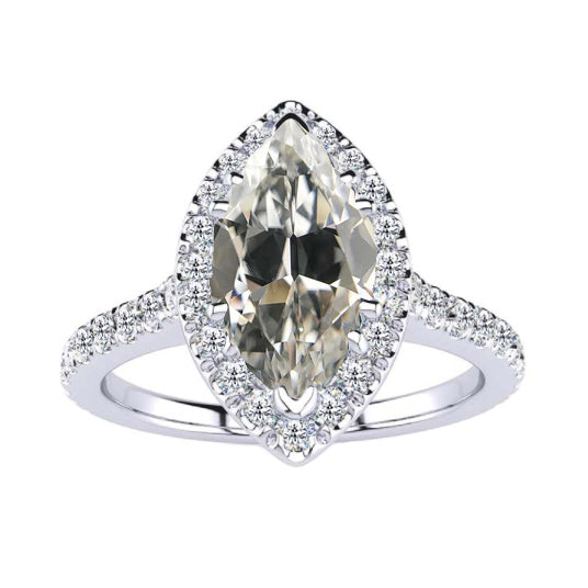 Sophistiqué Bague Sertie Halo 3,50 carats – vue principale