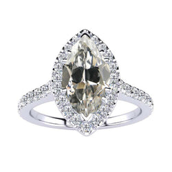 Or Blanc 14 Carats Alliance Anniversaire Diamant Bague Sertie