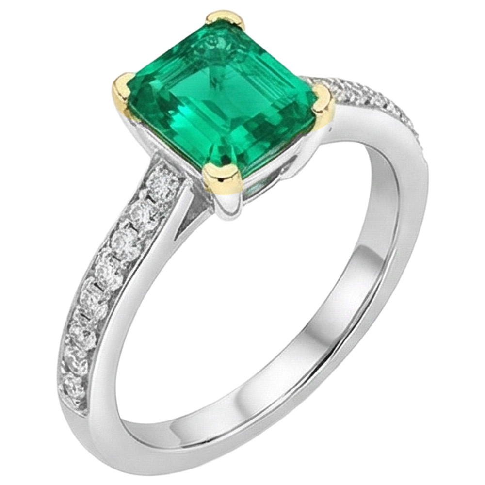 Éblouissant Bague Pierre de Couleur 2 carats – vue de côté