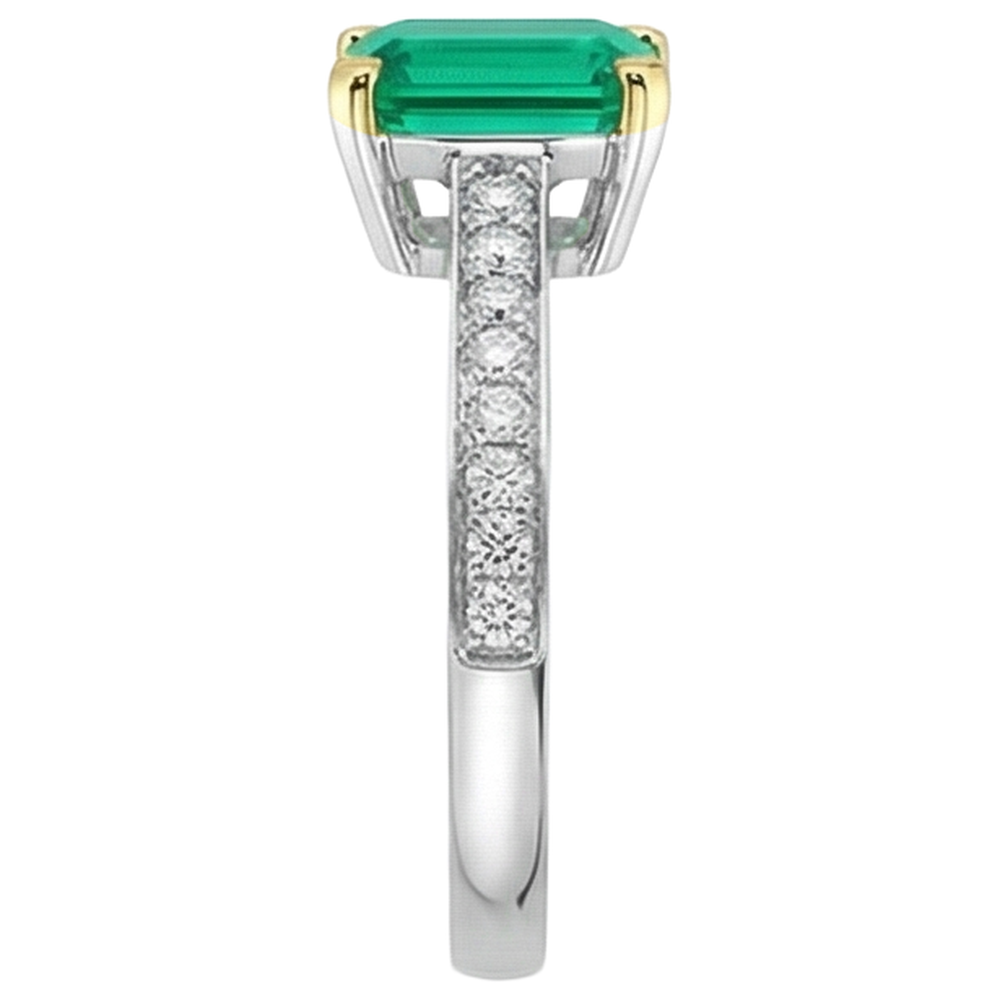 Émeraude Bague Pierre de Couleur – vue de profil