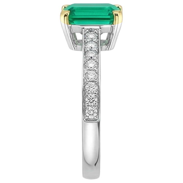 Émeraude Bague Pierre de Couleur – vue de profil