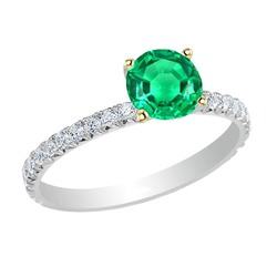 Émeraude Fine Certifié GIA Bague Pierre de Couleur 2 carats en