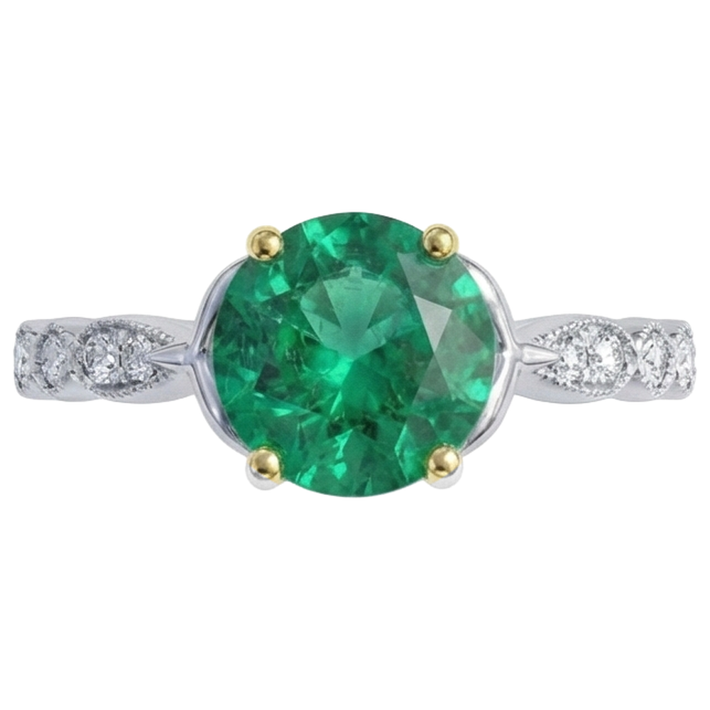 Signature Émeraude Bague avec Gemme 3 carats – vue d'angle