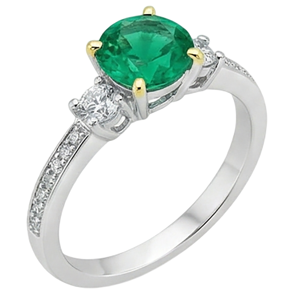 Signature Émeraude Colombienne Bague Pierre Précieuse 2 carats – vue d'angle