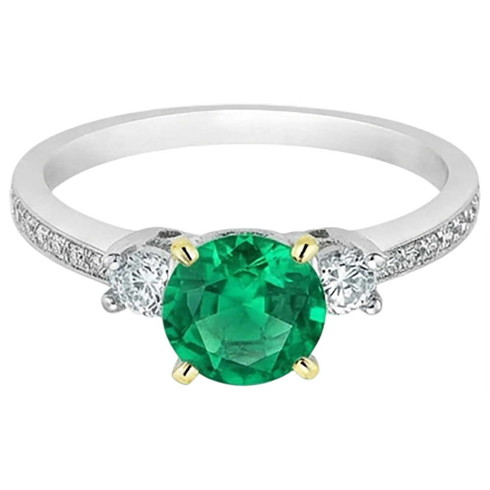 Signature Émeraude Colombienne Bague Pierre Précieuse 2 carats – vue de côté