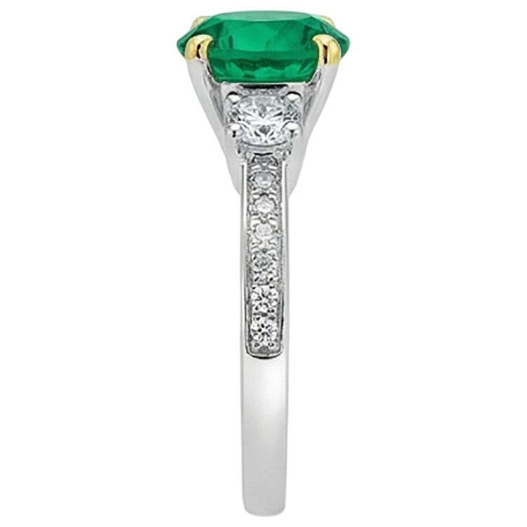 Émeraude Colombienne Bague Pierre Précieuse – vue de dessus