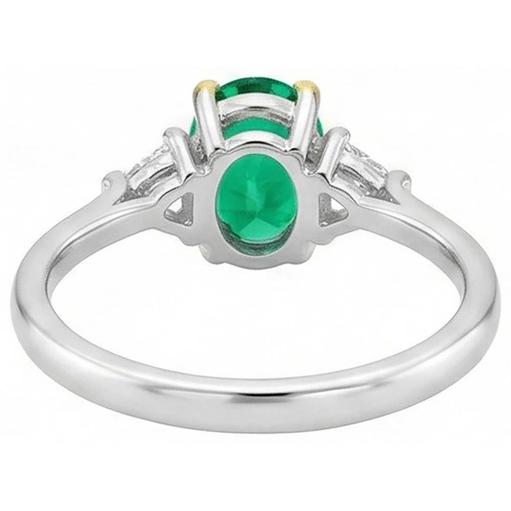 Émeraude Fine Bague Pierre de Couleur – vue de dessus