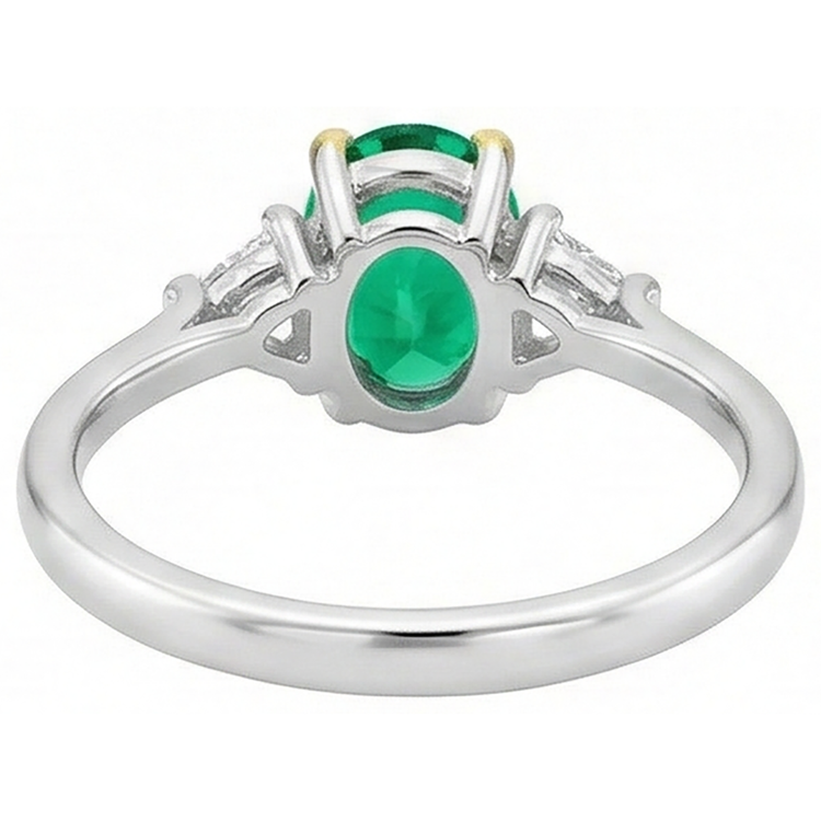 Émeraude Fine Bague Pierre de Couleur – vue de dessus