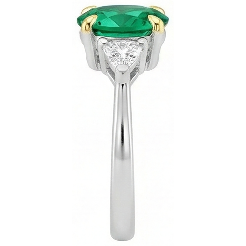Émeraude Fine Bague Pierre de Couleur – vue de profil