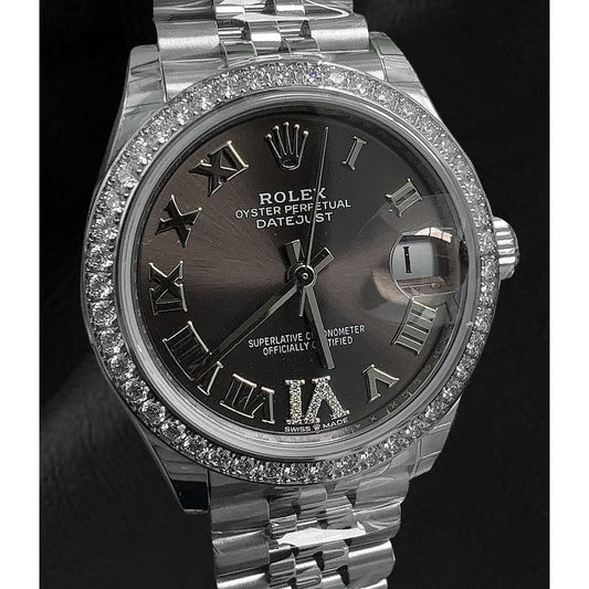 Rolex Platine Massif avec Diamant Fin – vue de face