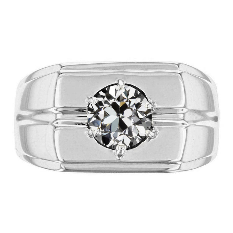Bague Homme 10K White Gold avec Brillant – vue principale