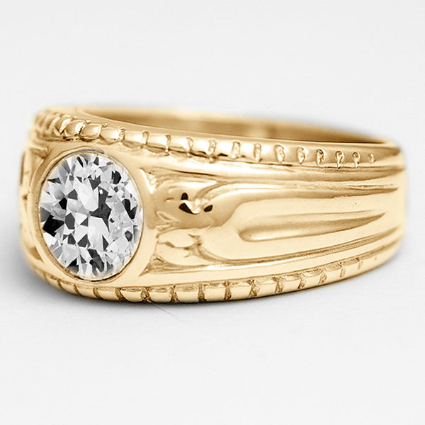 Coussin Antique Diamant Fin bague en 10K White Gold – vue de côté