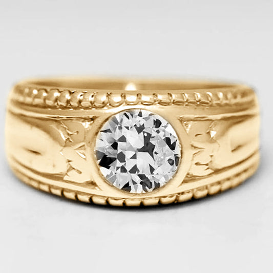 Artisanal Diamant Fin Bague Masculine 2 carats – vue de face
