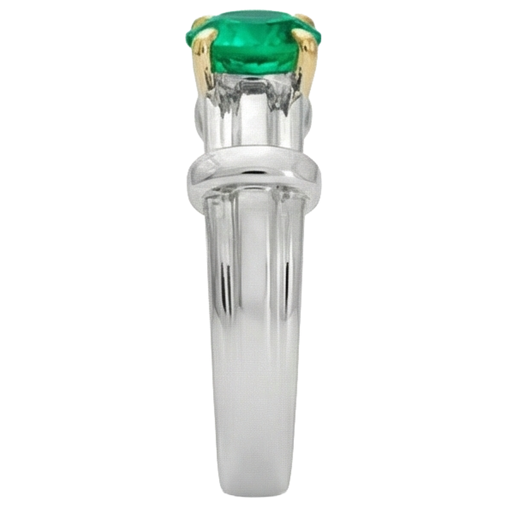 Émeraude Bague Pierre Précieuse 2 carats Or 14K Bicolore – vue de dessus