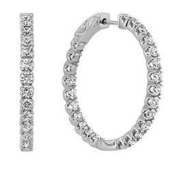 Mesdames In And Out Réel diamant Hoops