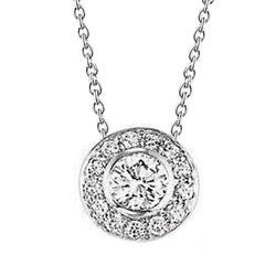 Mesdames Magnifiques Réel Diamants Pendentif 2.5 Carats Collier Or Blanc 14K