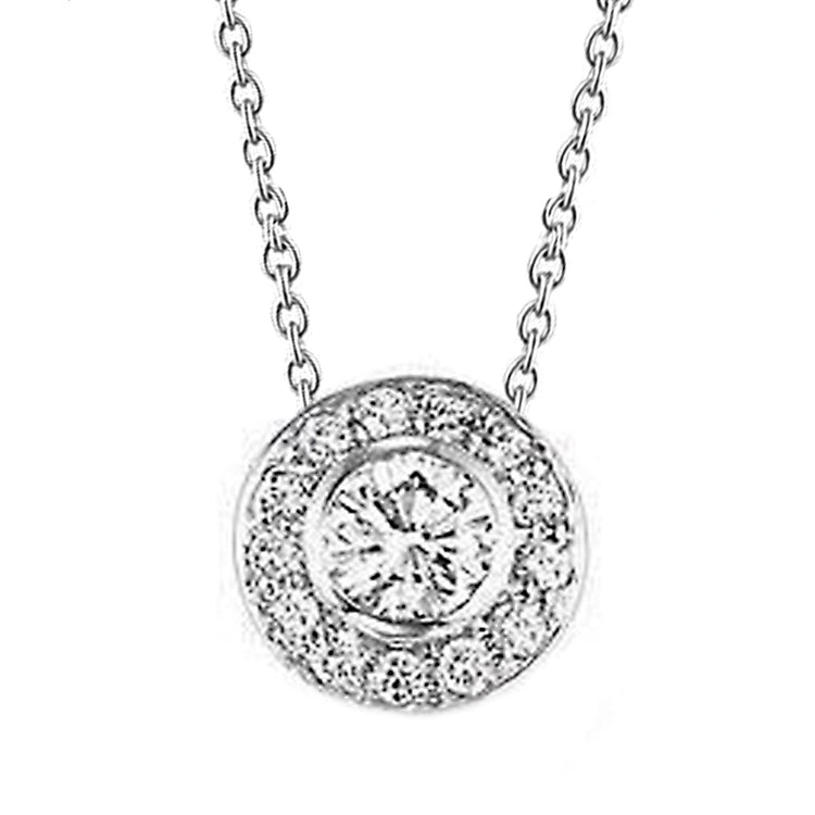 Mesdames Magnifiques Réel Diamants Pendentif 2.5 Carats Collier Or Blanc 14K