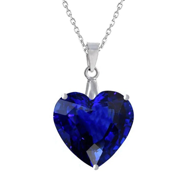 Mesdames Solitaire Pendentif Coeur Pierre Précieuse Avec Chaîne Bijoux 4 Carats