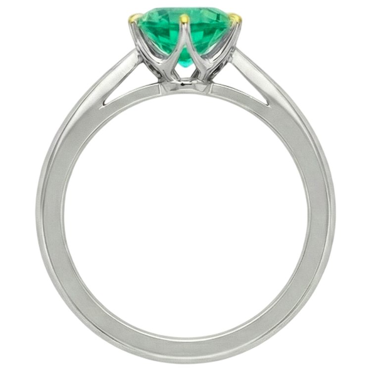 Émeraude Colombienne Bague avec Gemme – vue de profil
