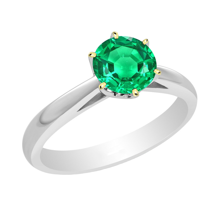 Émeraude Colombienne Bague avec Gemme – vue principale