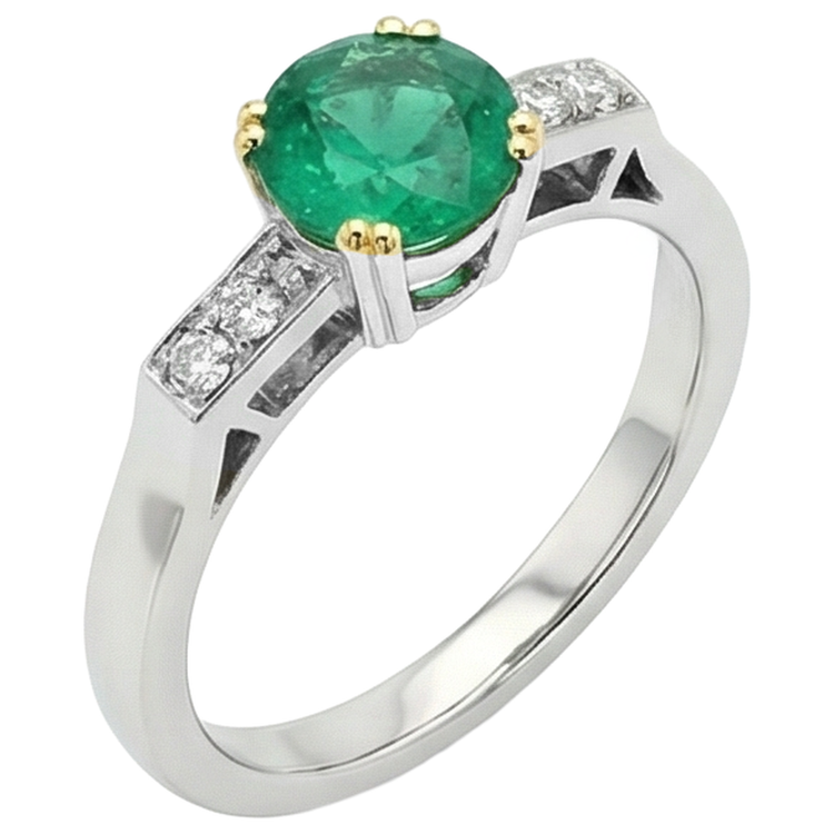 Émeraude Colombienne Bague Pierre Précieuse – vue de face