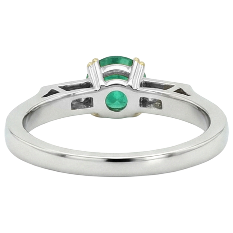 Émeraude Colombienne Bague Pierre Précieuse 2 carats Or Bicolore 14 Carats – vue arrière