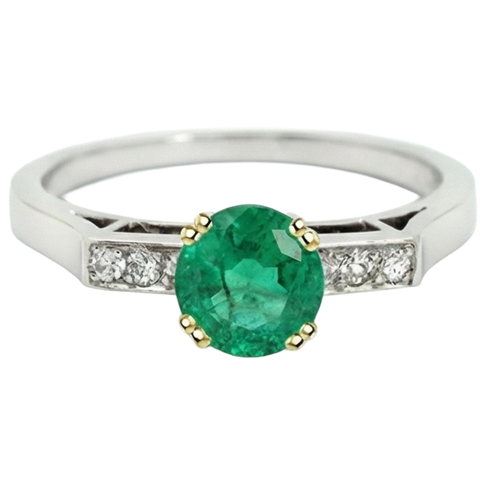 Émeraude Colombienne Bague Pierre Précieuse – vue de côté
