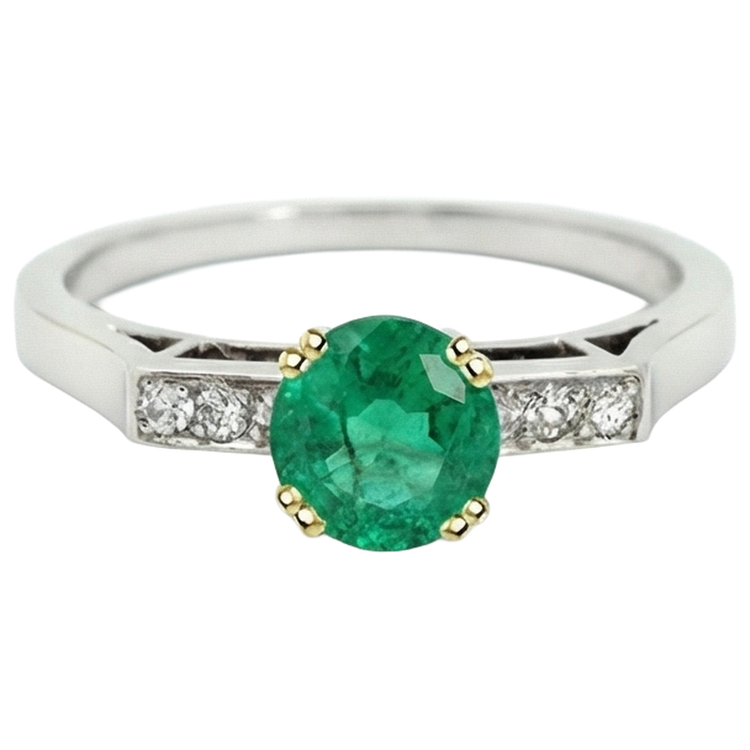 Émeraude Colombienne Bague Pierre Précieuse – vue de côté