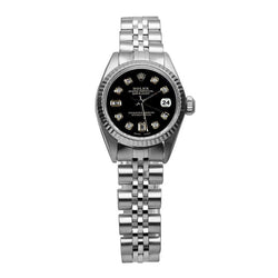 Montre Datejust Rolex en acier inoxydable avec bracelet jubilé et cadran diamant
