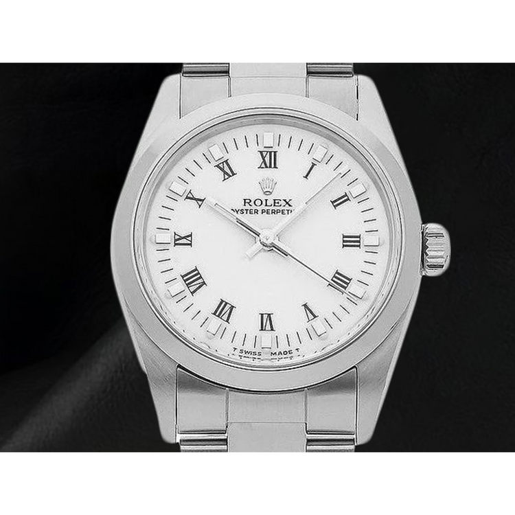 Montre Rolex 31 mm pour femme avec cadran blanc romain