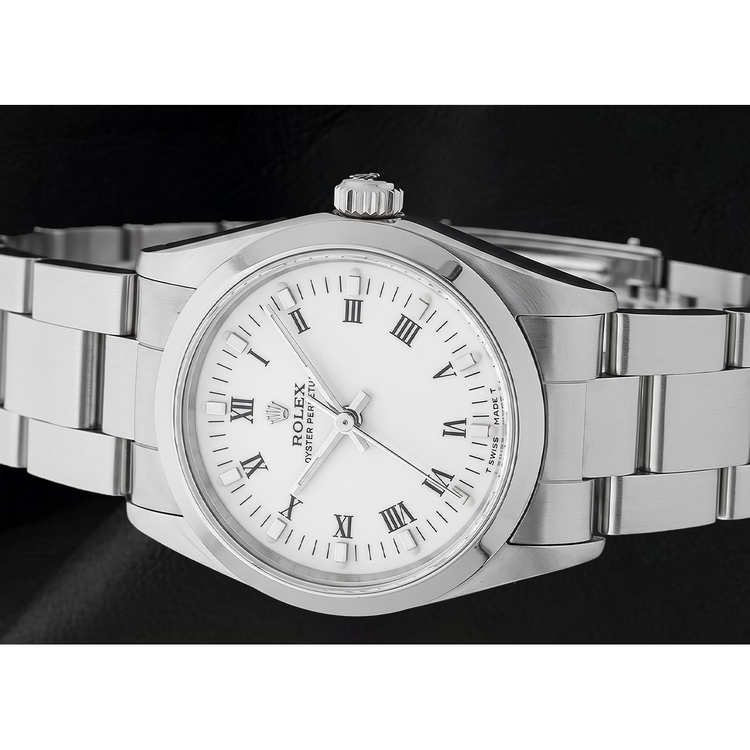 Montre Rolex 31 mm pour femme avec cadran blanc romain