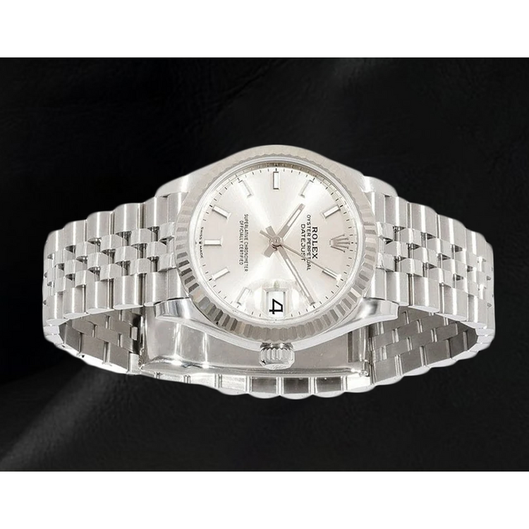Montre Rolex Datejust 31 mm pour femme, argentée et lumineuse