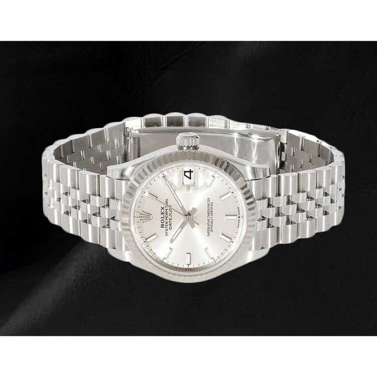 Montre Rolex Datejust 31 mm pour femme, argentée et lumineuse