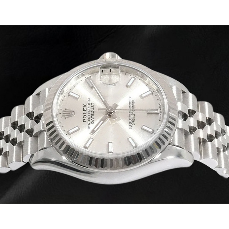 Montre Rolex Datejust 31 mm pour femme, argentée et lumineuse