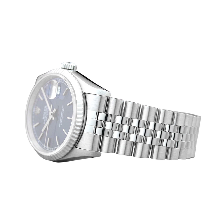 Montre Rolex Datejust Année 2000 Cadran Bleu Stick 36 mm Acier Inoxydable