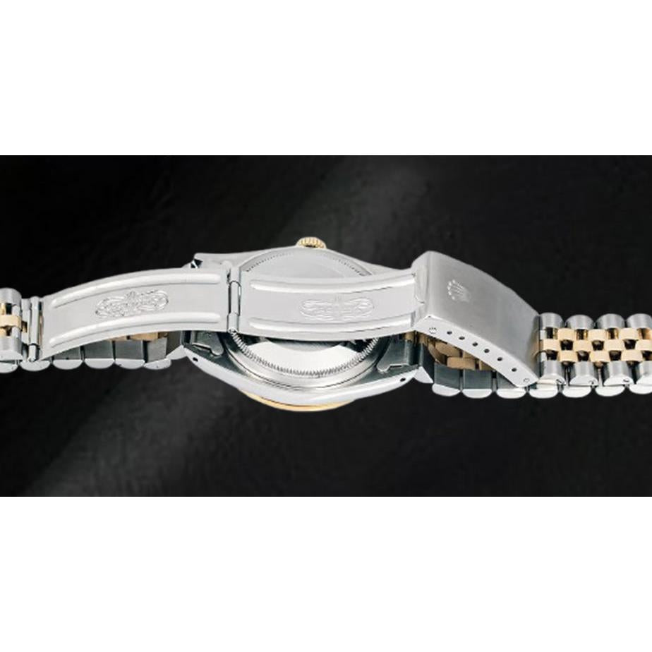 Montre-bracelet Rolex bicolore Jubilee 36 mm Datejust avec cadran en diamant blanc et lunette