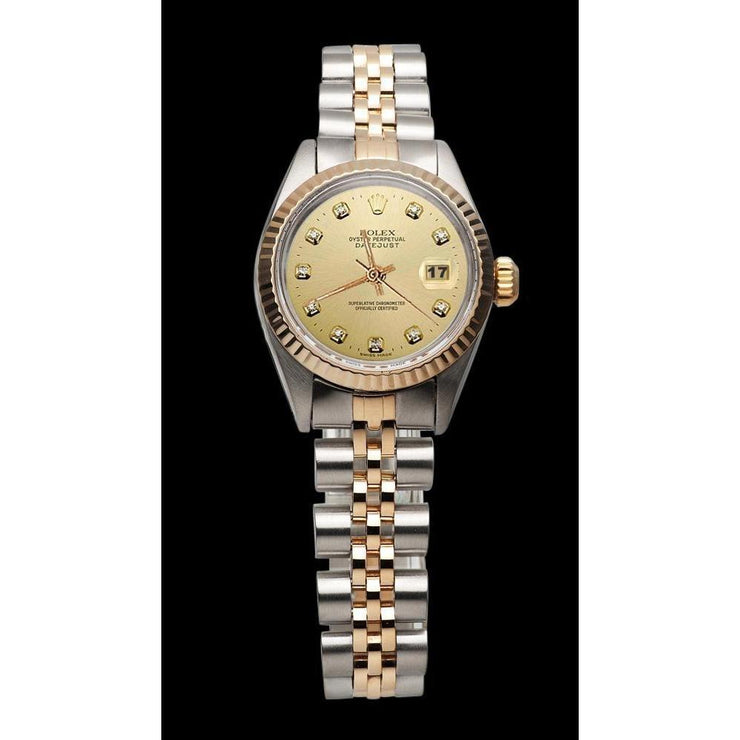 Montre femme à cadran bracelet jubilé en or rose Rolex Datejust