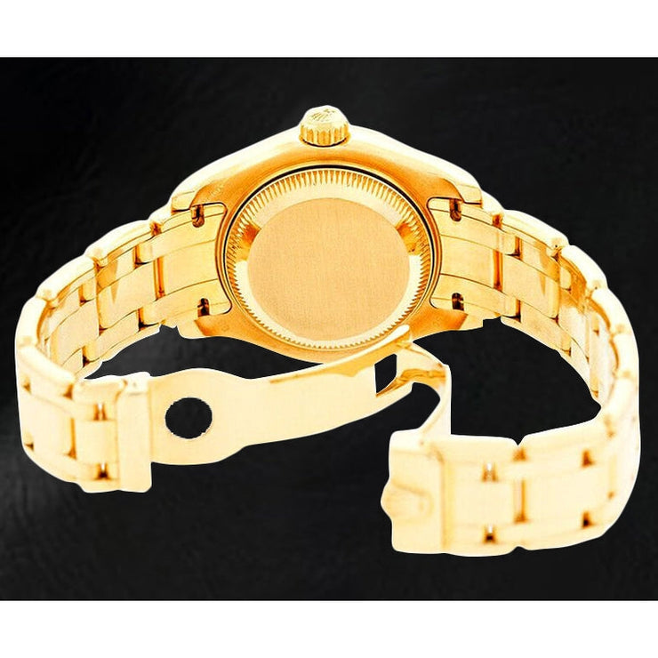 Montre pour femme Rolex Pearlmaster en or jaune 18 carats 29 mm