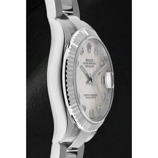Montre pour homme Rolex Datejust 31 en acier nacre et or blanc