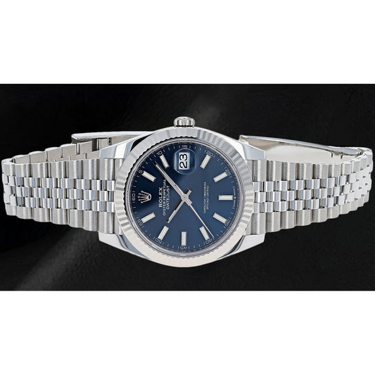 Montre Rolex Datejust 41 mm pour homme en acier bleu jubilé