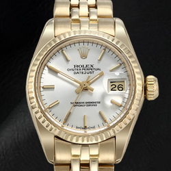 Montre Rolex Lady Datejust avec cadran blanc et or jaune President