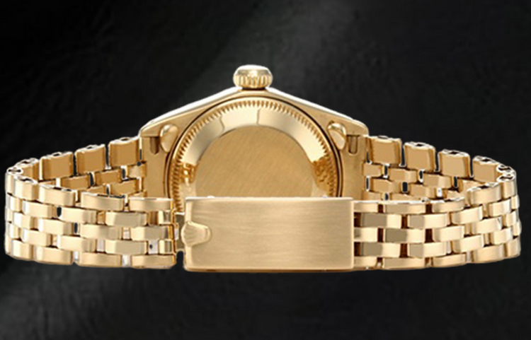 Montre Rolex Lady Datejust avec cadran blanc et or jaune President