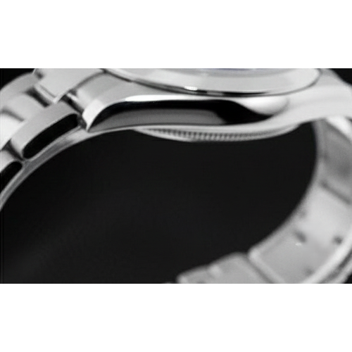 Montre Dame-Datejust Rolex en acier inoxydable à cadran romain bleu