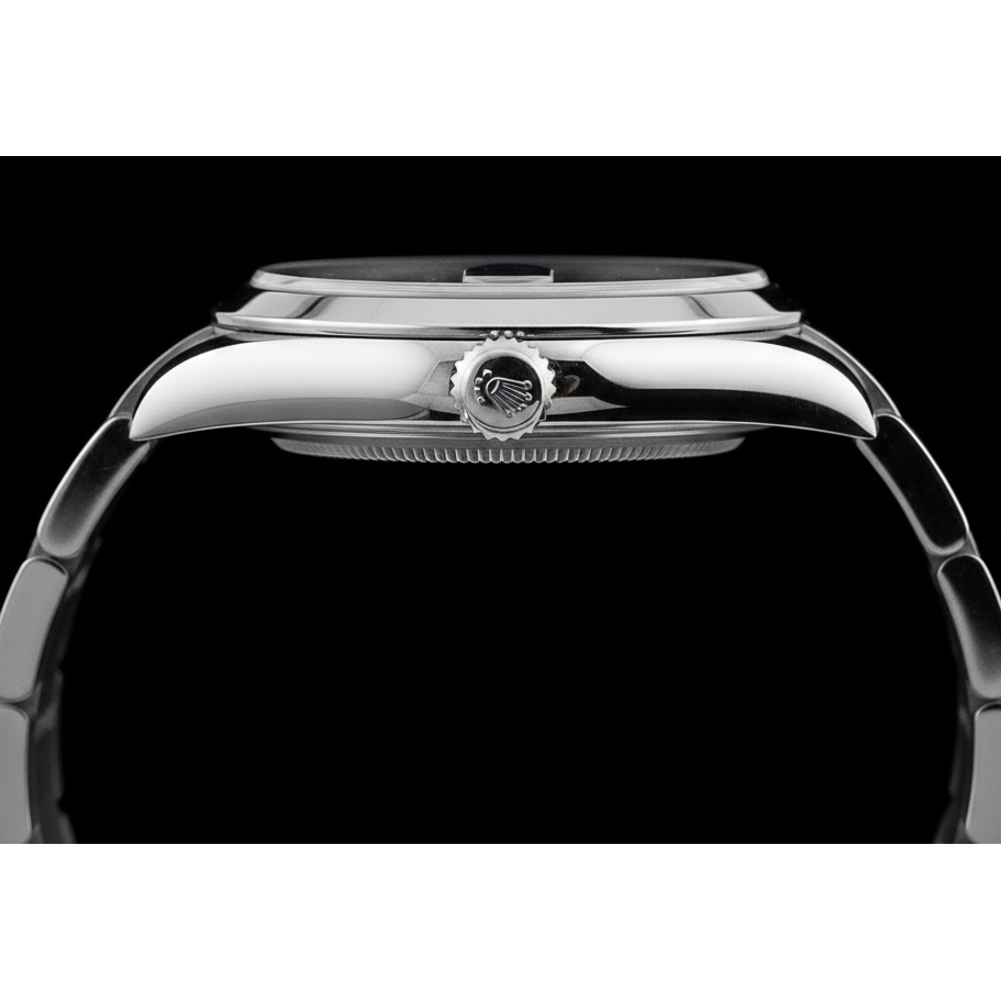 Montre Dame-Datejust Rolex en acier inoxydable à cadran romain bleu