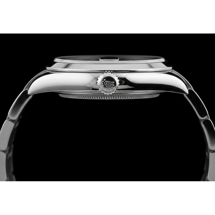 Montre Dame-Datejust Rolex en acier inoxydable à cadran romain bleu